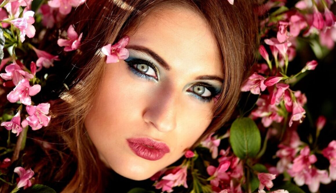 woman beauty flowers face makeup 1361904